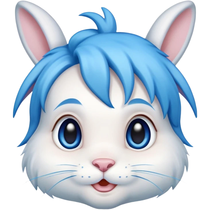 pretty easter boy bunny with blue hair emoji