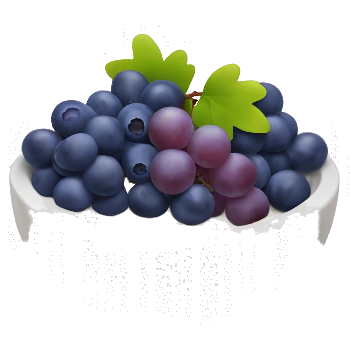 yoghurt bowl with grapes and blueberries emoji