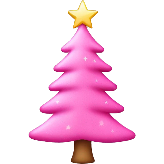 Pink Christmas tree with star on top  emoji
