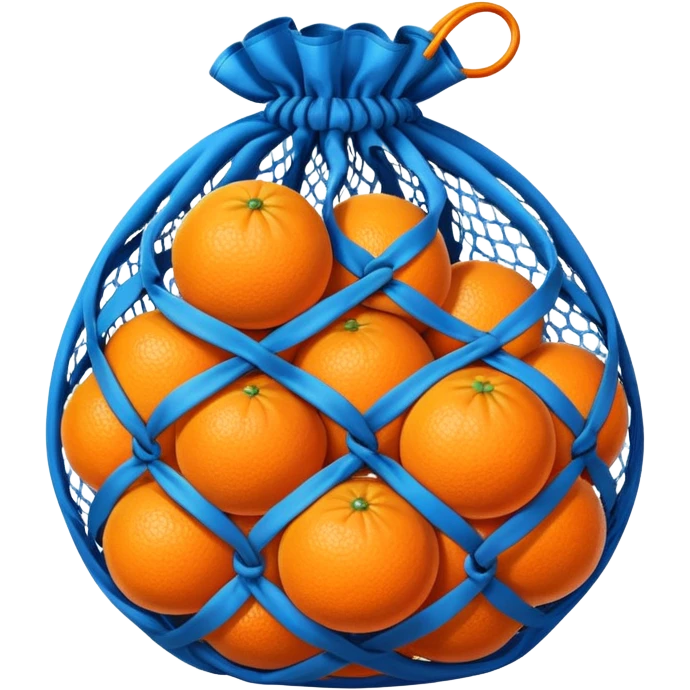 oranges in blue mesh bag emoji