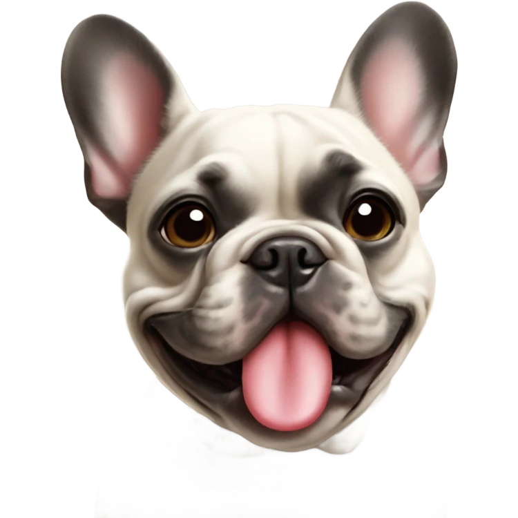 French bulldog blowing a kiss emoji