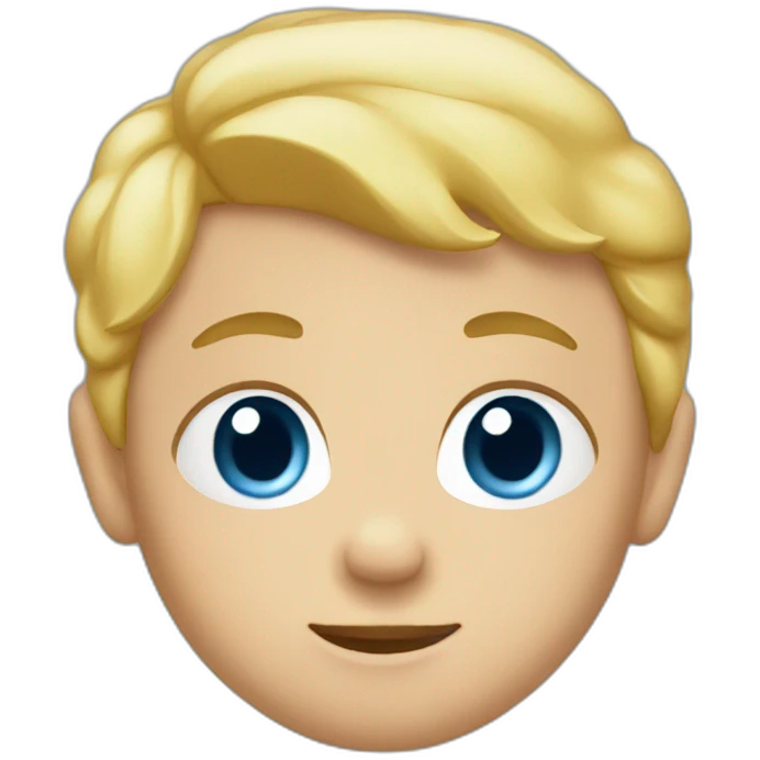 A face baby with blond hair and a blue T-shirt emoji