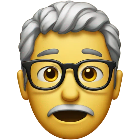 Emoji with sad face and glasses emoji