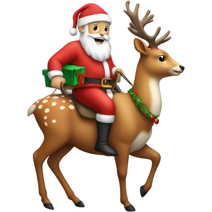 Santa riding a deer emoji