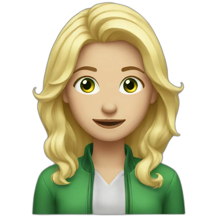 woman with blonde hair and green eyes cry and smile emoji