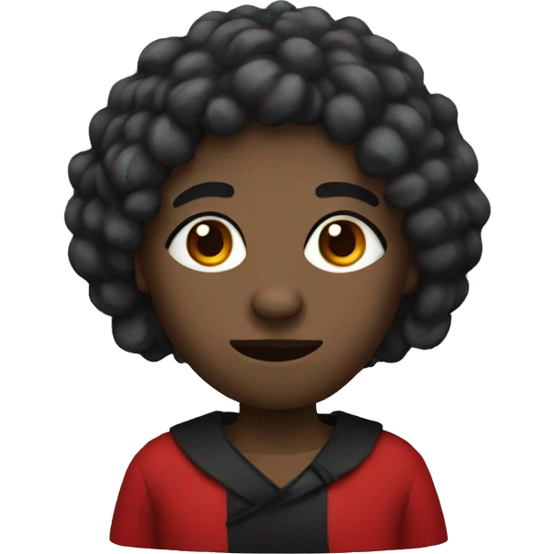 Elegua with black and red clothes emoji