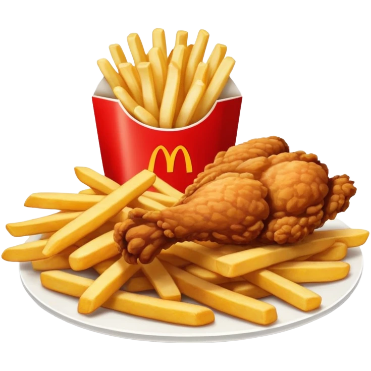 fried chicken with mcdonald’s fries emoji