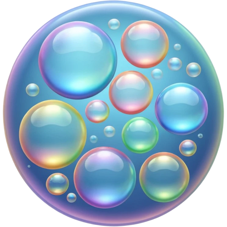 clear soap bubbles of varied sizes emoji