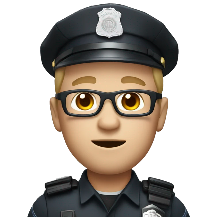 White police man with stop sign in apple memoji style emoji