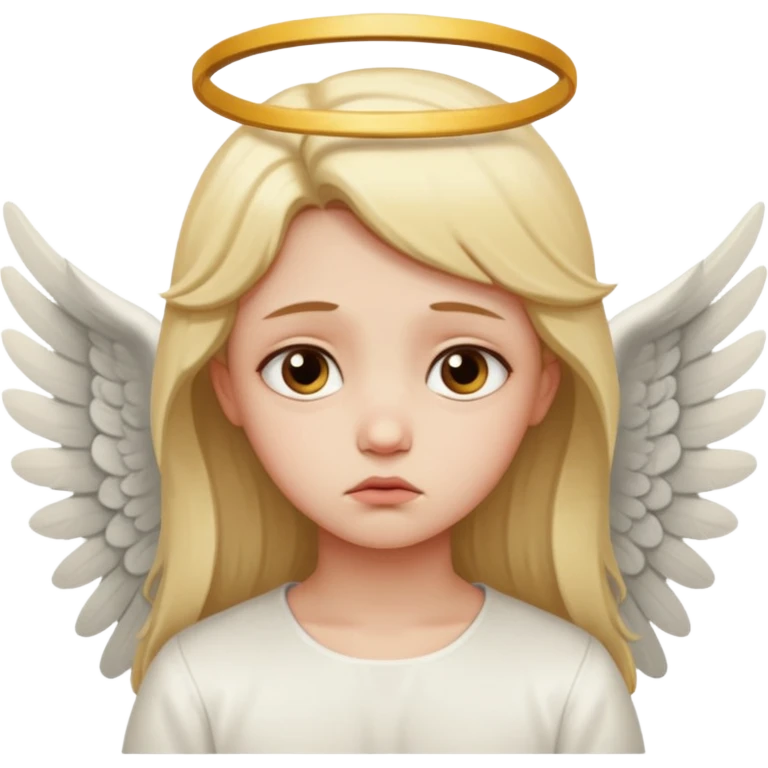 Make an angel 😇 emoji that is a bit sad like bored emoji