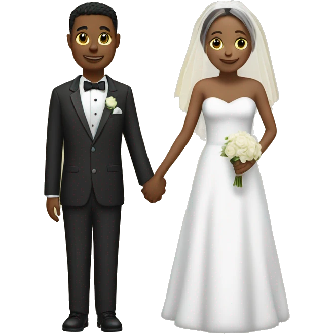 the bride and groom holding hands emoji