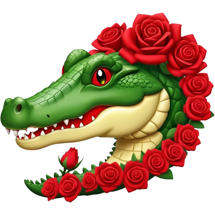 Crocodile rose emoji