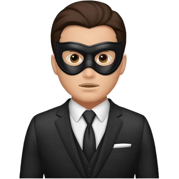 man in suit and mask emoji