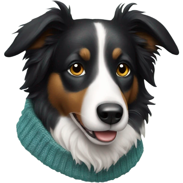 Border collie in a sweater emoji