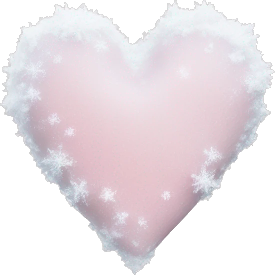 frozen pale pink heart with snow on top emoji