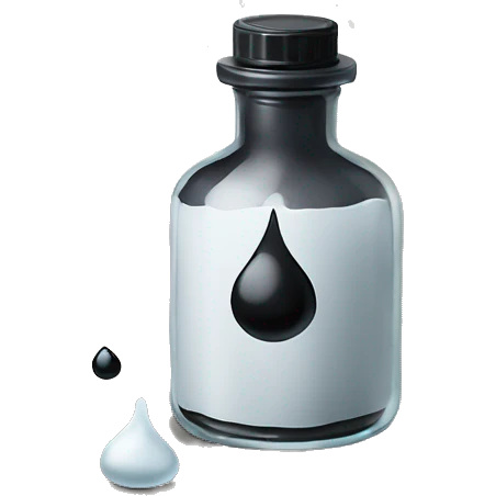 dropped ink vial on the table emoji