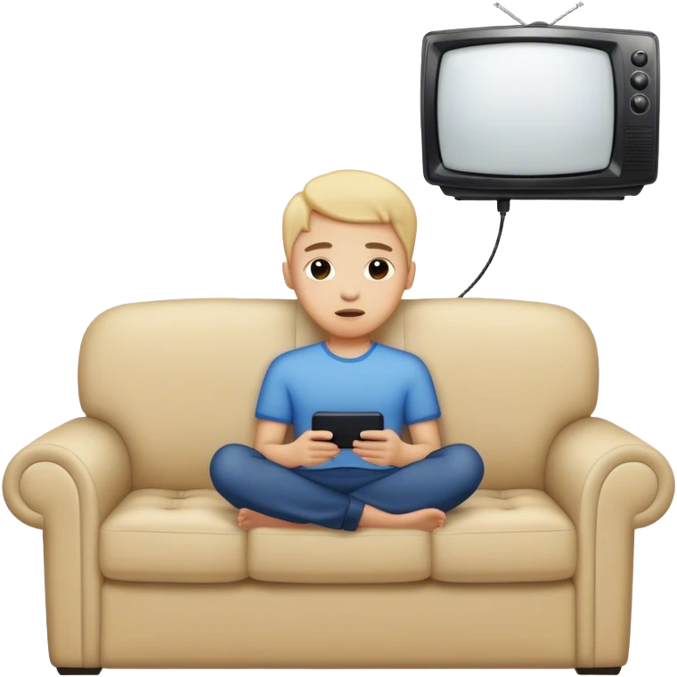 Person on couch watching tv emoji