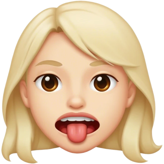 Bites lip emoji