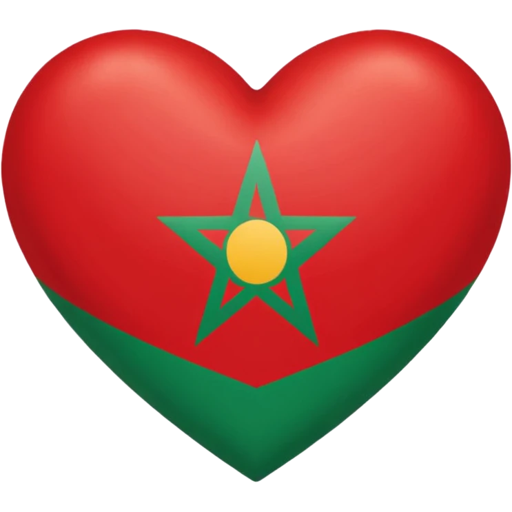 Herz mit marokkanischer Flagge  : Herz Rot und Flagge Stern Grün emoji