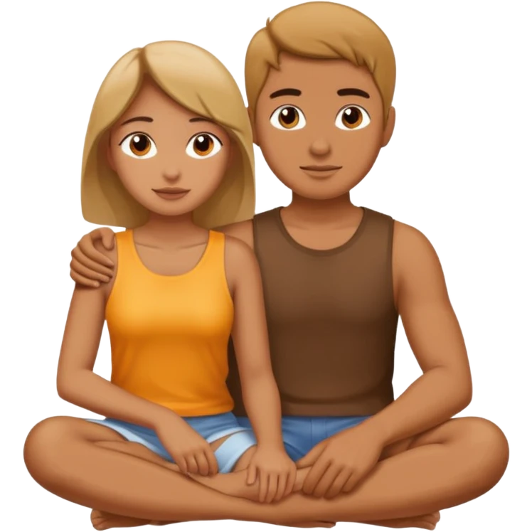 girl sits on guy emoji