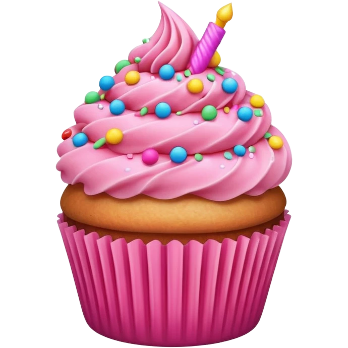 Cupcake with pink icing emoji