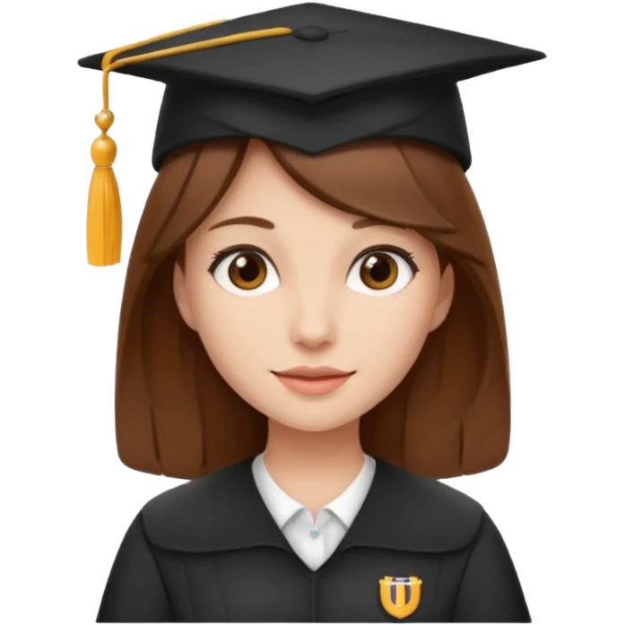 University brown hair girl with the University hay emoji