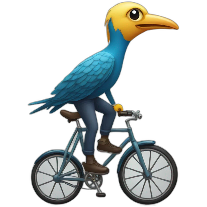 Bird men on a bicycle emoji