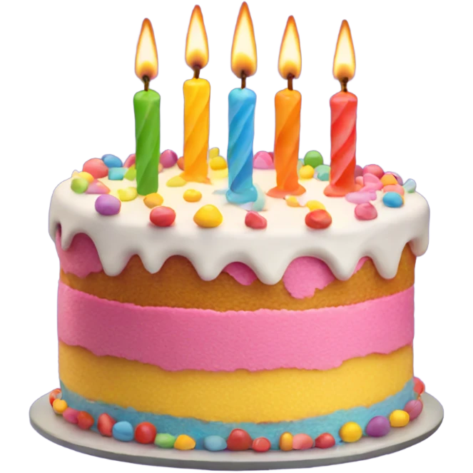 colourful birthday cake with candles  emoji