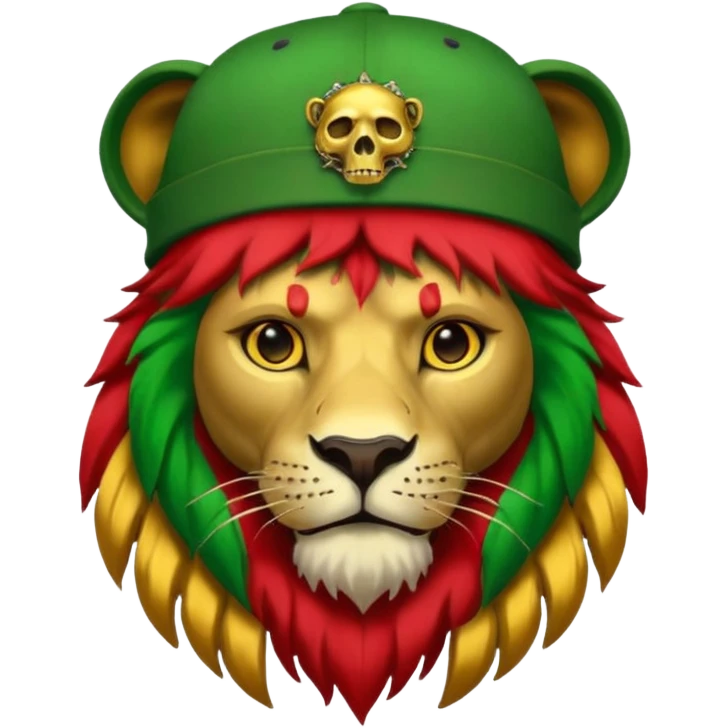 Create a power station with a rasta cap on with red gold green grafite of a lion and skulls with Fred the fossibot written on it emoji