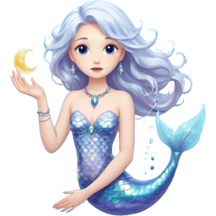 Lunar mermaid with more details emoji
