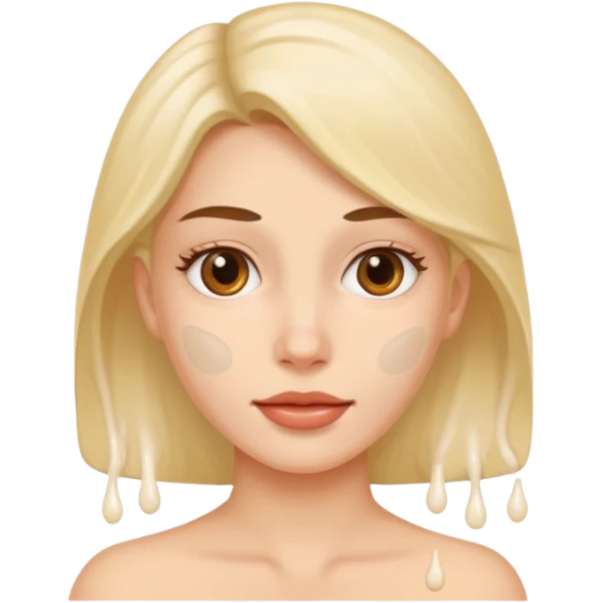 Une femme avec du sperme sur le visage  emoji