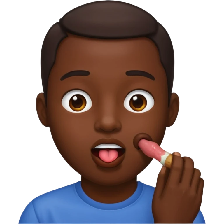 une bouche féminine qui lèche un sexe d'homme emoji