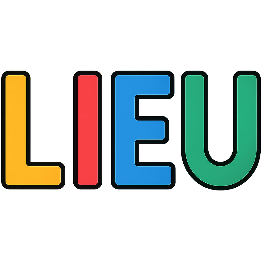 The word "LIEU" in colorful letters emoji
