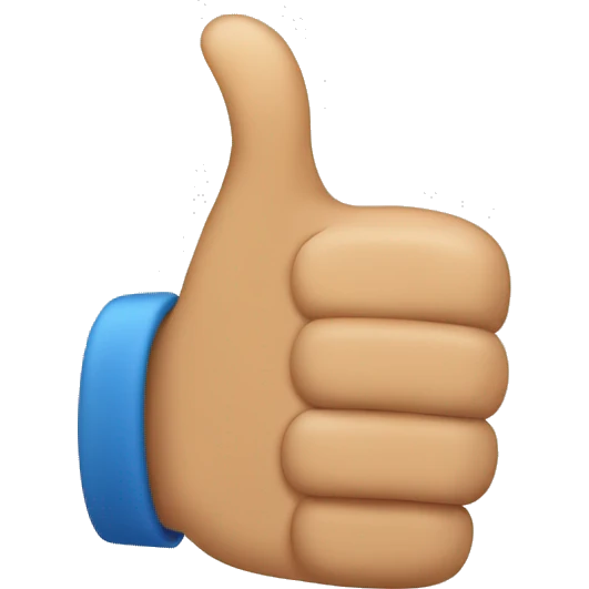 Thumbs up hand bent thumb emoji