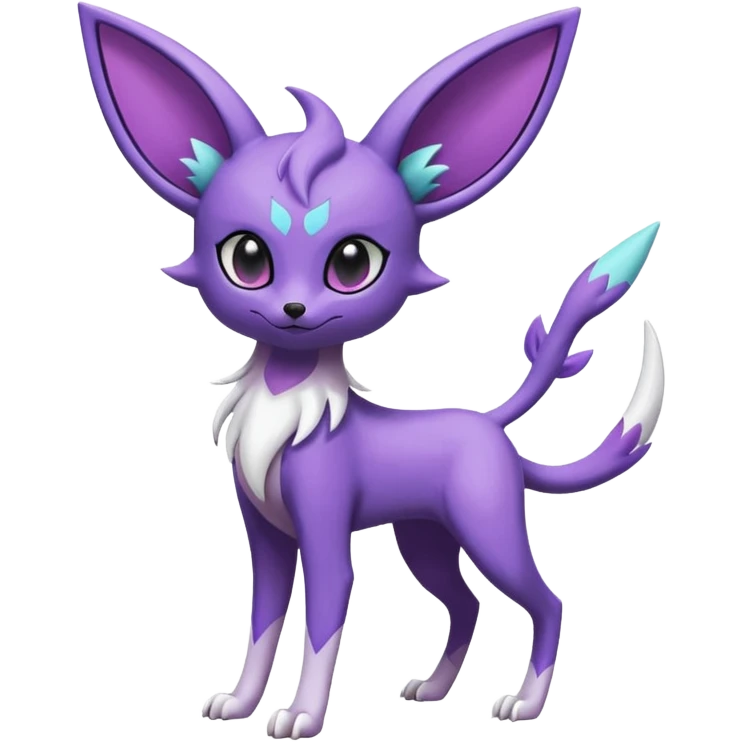 Shiny Cute Espeon-Noibat-Mightyena-Silvally-Fakémon-hybrid-creature (full body)  emoji