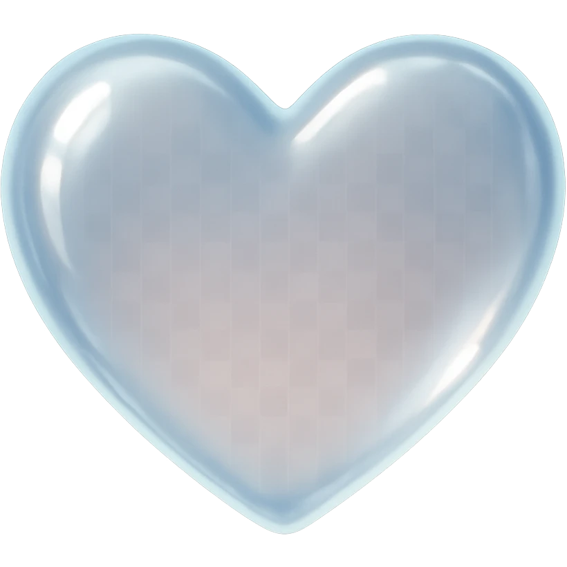 heart with a soft glass bubble effect, digital illustration, no background emoji
