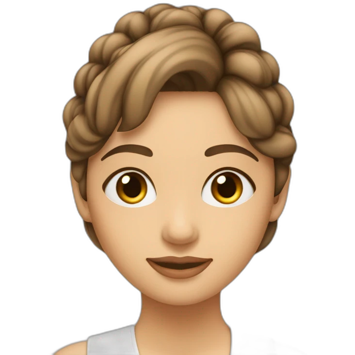 Mujer Pelirroja pelo largo con raya al medio tono de piel claro y ojos color marrón claro emoji