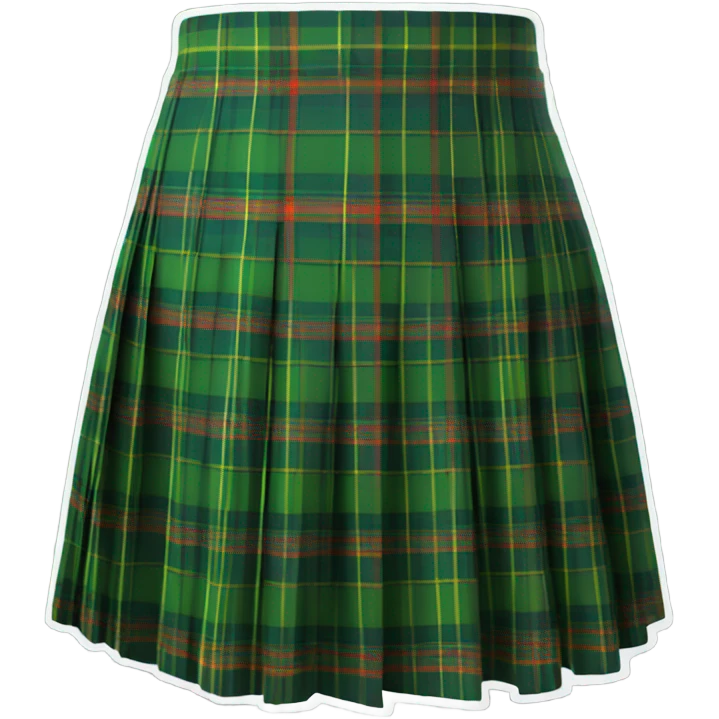 Green tartan pleated mini skirt, isolated emoji