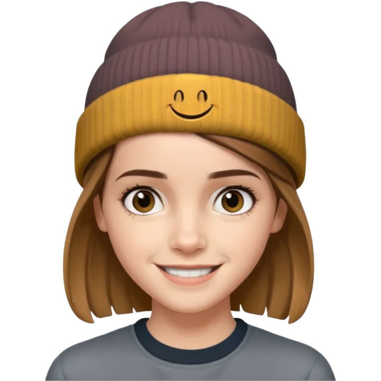 emma watson wearing gray beanie emoji