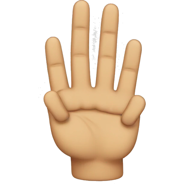 upside down 4 fingers emoji