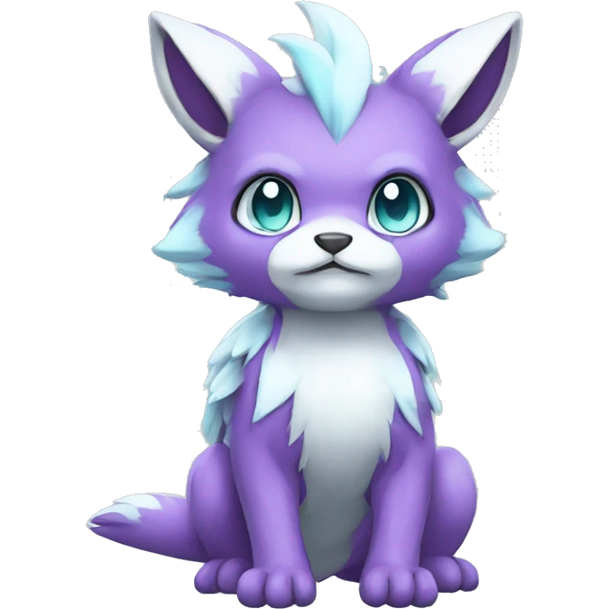 Cute cool purple white cyan animal hybrid Fakemon full body emoji