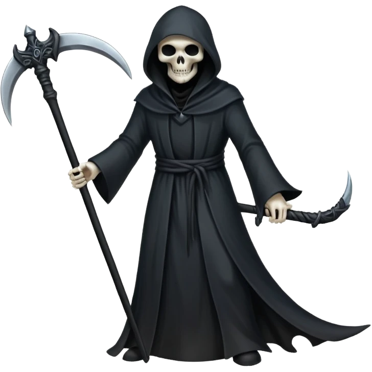 Shadow Scythe for grim reaper with black aura and the scythe must be black and straight in the handle with no additional things emoji