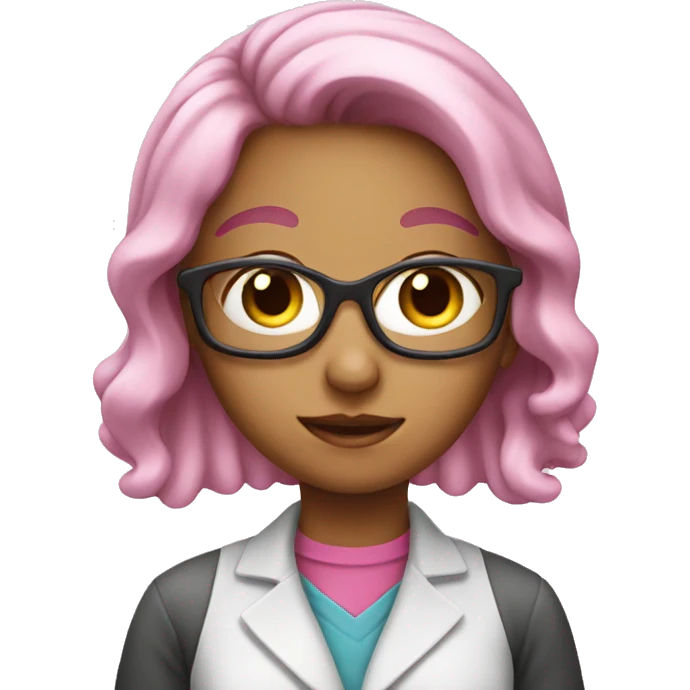 pink girl doing chemistry  emoji