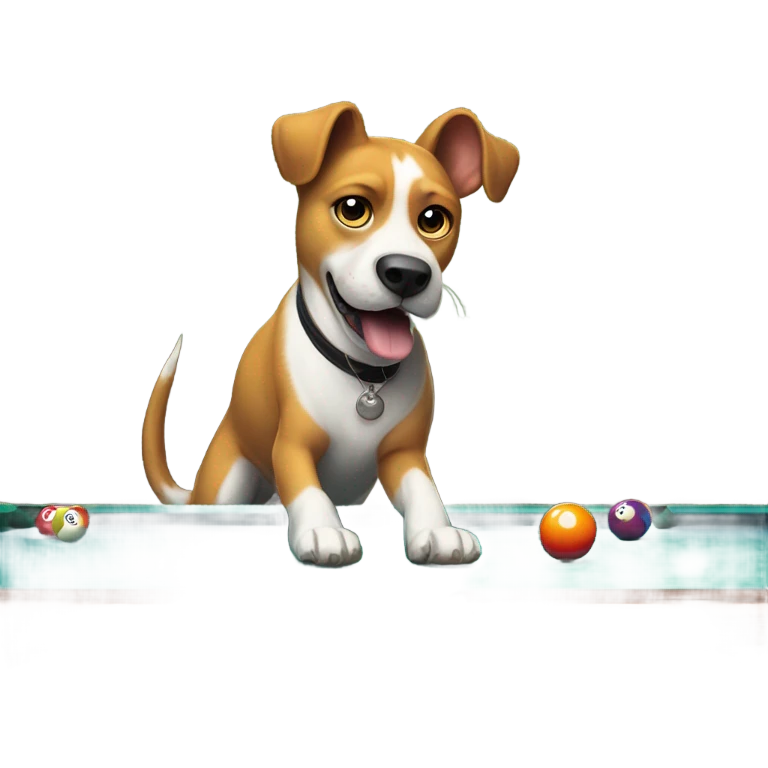 Dog playing pool  emoji