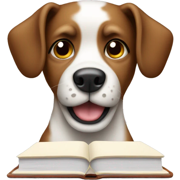 a dog with notebook emoji