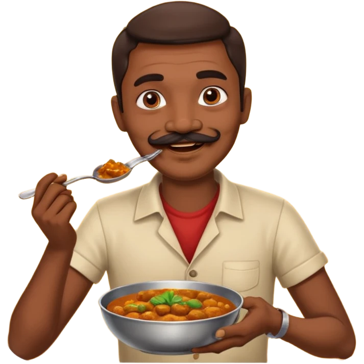 indian man eating curry emoji emoji