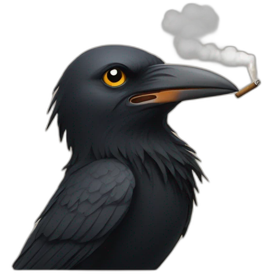 a crow smoking a cigarrete emoji