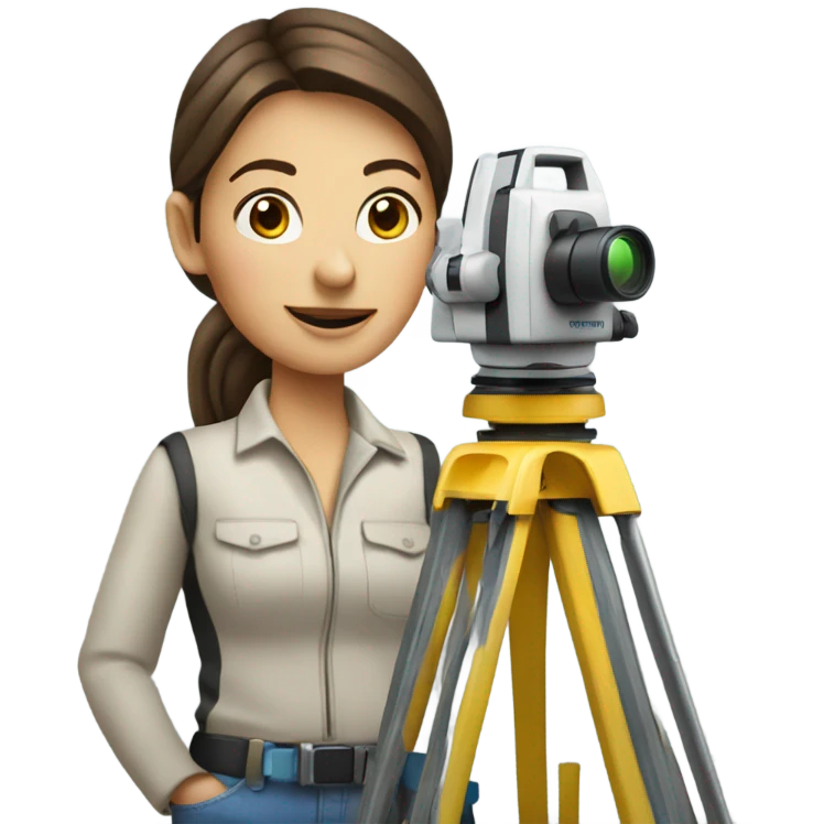 Women Land surveyor with total station emoji