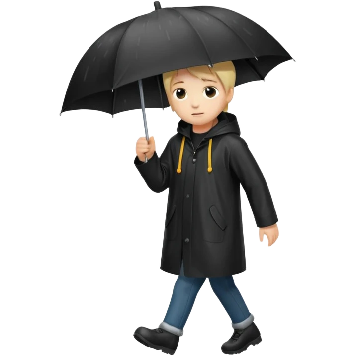 black Raincoat Pedestrian  emoji