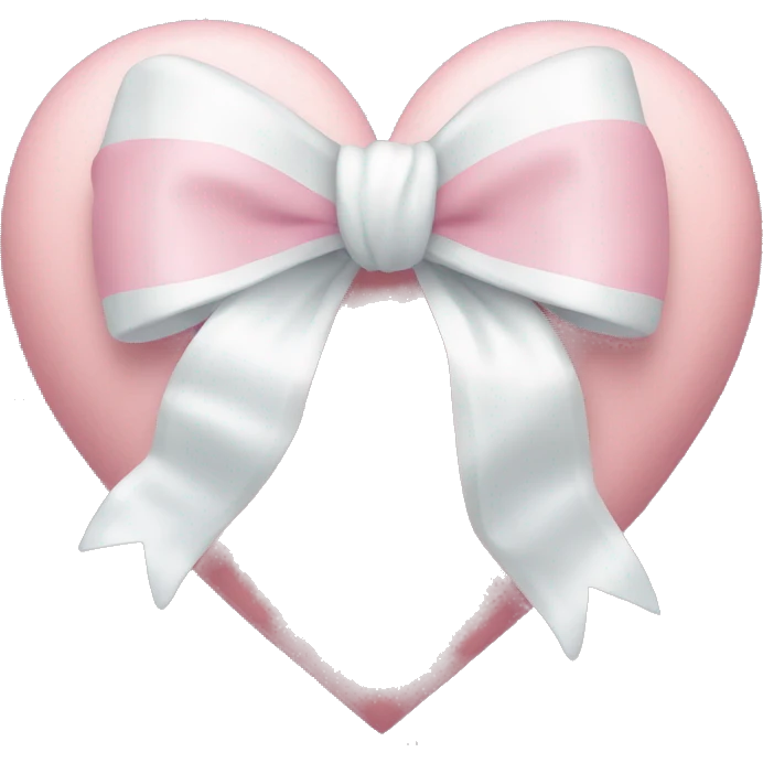 rococo Pastel pink heart with white bow emoji